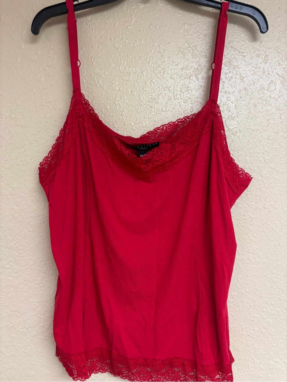 Apostrophe Red Lace-Trim Camisole